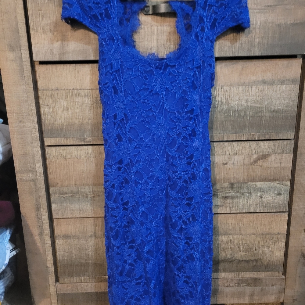 Blue lace dress